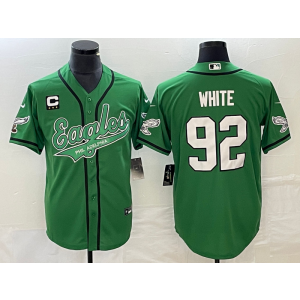 Nike Eagles 92 Reggie White Green Baseball Vapor Limited Men Jersey with C patch
