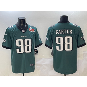 Nike Eagles 98 Carter Green 2025 Super Bowl LIX Vapor Limited Men Jersey