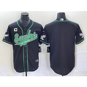 Nike Eagles Blank Black Baseball Vapor Limited Men Jersey with C Patch