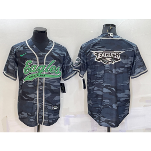 Nike Eagles Blank Camo Vapor Baseball Logo Limited Men Jersey