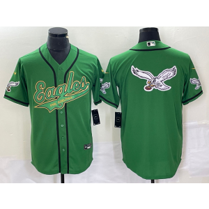 Nike Eagles Blank Green Baseball Logo Vapor Limited Men Jersey