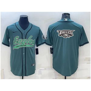 Nike Eagles Blank Green Vapor Baseball Logo Limited Men Jersey