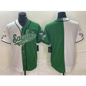 Nike Eagles Blank Green White Split Baseball Vapor Limited Men Jersey