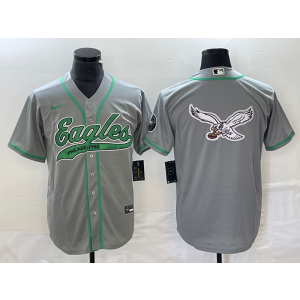 Nike Eagles Blank Grey Baseball Logo Vapor Limited Men Jersey