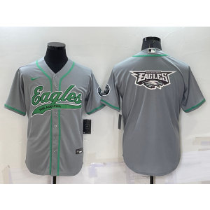 Nike Eagles Blank Grey Vapor Baseball Logo Limited Men Jersey