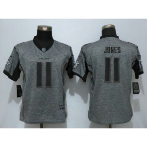 Nike Falcons 11 Julio Jones Gray Gridiron Gray Women Limited Jersey
