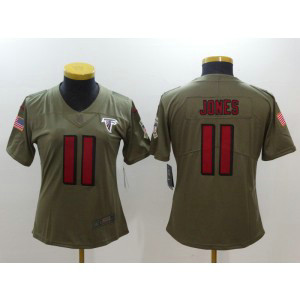 Nike Falcons 11 Julio Jones Olive 2017 Salute To Service Limited Women Jersey