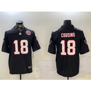 Nike Falcons 18 Kirk Cousins Black Team Logo Vapor Limited Men Jersey