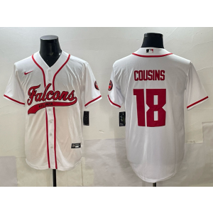 Nike Falcons 18 Kirk Cousins White Baseball Vapor Limited Men Jersey