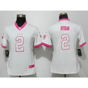 Nike Falcons 2 Matt Ryan White Pink Women Game Jersey