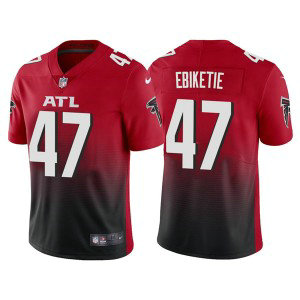 Nike Falcons 47 Arnold Ebiketie Red Black 2022 NFL Draft Vapor Untouchable Limited Men Jersey