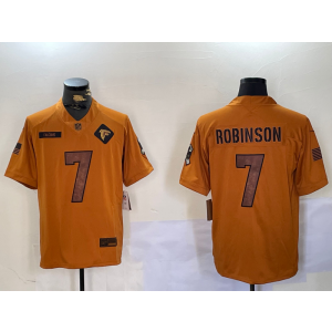 Nike Falcons 7 Bijan Robinson 2023 Brown Salute To Service Limited Men Jersey