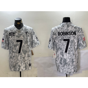 Nike Falcons 7 Bijan Robinson Arctic Camo 2024 F.U.S.E. Salute to Service Limited Men Jersey