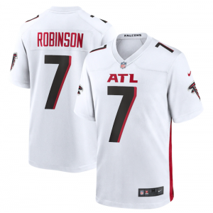 Nike Falcons 7 Bijan Robinson White 2023 Draft Vapor Untouchable Limited Men Jersey