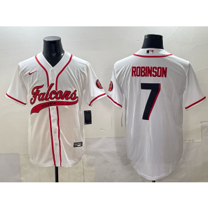 Nike Falcons 7 Bijan Robinson White Baseball Vapor Limited Men Jersey