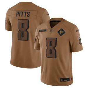 Nike Falcons 8 Kyle Pitts 2023 Brown Salute To Service Limited Men Jersey