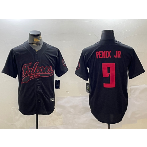 Nike Falcons 9 Penix JR Black Red Vapor Baseball Limited Men Jersey