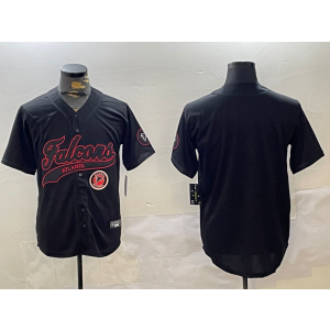 Nike Falcons Blank Black Red Vapor Baseball Limited Men Jersey