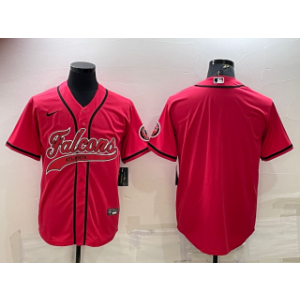 Nike Falcons Blank Red With Patch Vapor Baseball Limited Men Jersey