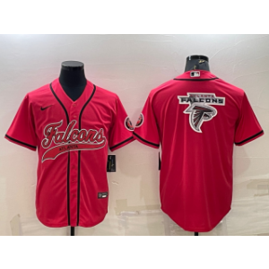 Nike Falcons Red With Patch Vapor Baseball Logo Limited Men Jersey