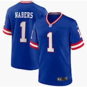 Nike Giants 1 Malik Nabers Blue Vapor Untouchable Limited Men Jersey