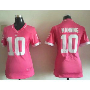 Nike Giants 10 Eli Manning Pink Women Stitched NFL Bubble Gum Jersey