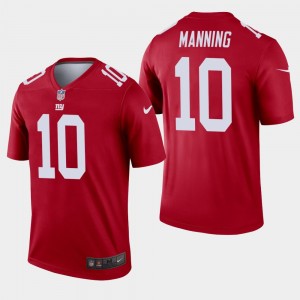 Nike Giants 10 Eli Manning Red Inverted Legend Men Jersey