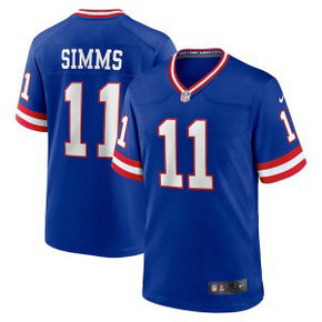 Nike Giants 11 Phil Simms Taylor Royal Game Men Jersey