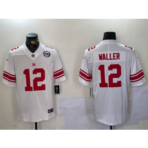 Nike Giants 12 Waller White Vapor Limited Men Jersey