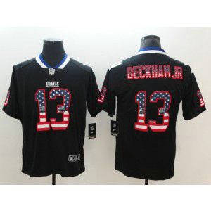 Nike Giants 13 Odell Beckham Jr. Black USA Flag Fashion Limited Men Jersey