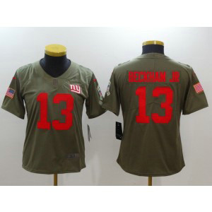 Nike Giants 13 Odell Beckham Jr. Olive 2017 Salute To Service Limited Women Jersey