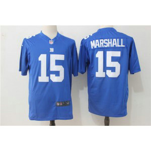 Nike Giants 15 Brandon Marshall Blue Game Jersey