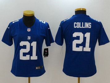 Nike Giants 21 Landon Collins Blue Women Vapor Untouchable Player Limited Jersey