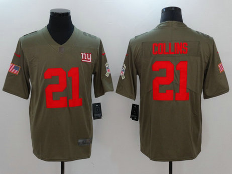 Nike Giants 21 Landon Collins Olive Salute To Service Limited Jersey