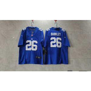 Nike Giants 26 Saquon Barkley Blue 2023 F.U.S.E Vapor Limited Men Jersey