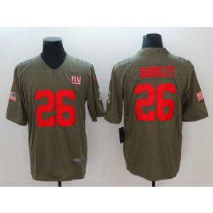 Nike Giants 26 Saquon Barkley Olive 2017 Salute To Service Limited Men Jersey