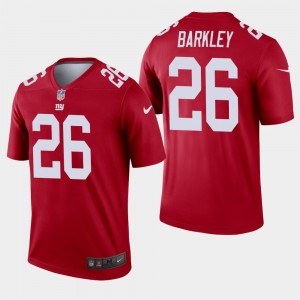 Nike Giants 26 Saquon Barkley Red Inverted Legend Men Jersey