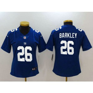 Nike Giants 26 Saquon Barkley Royal Vapor Untouchable Limited Women Jersey
