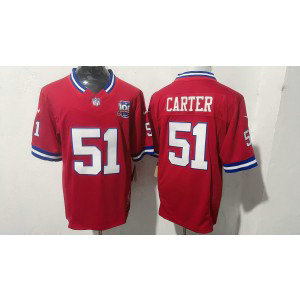 Nike Giants 51 Abdul Carter Red F.U.S.E. Vapor Limited Men Jersey with 100th patch