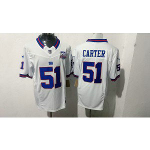 Nike Giants 51 Abdul Carter White F.U.S.E. Vapor Limited Men Jersey with 100th patch