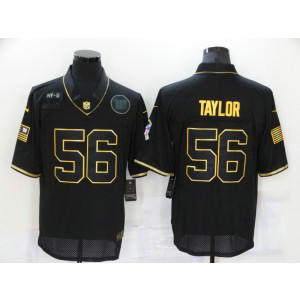 Nike Giants 56 Lawrence Taylor 2020 Black Gold Salute To Service Limited Men Jersey