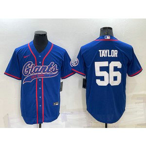 Nike Giants 56 Lawrence Taylor Blue Vapor Baseball Limited Men Jersey