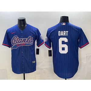 Nike Giants 6 Dart Blue Baseball Vapor Limited Men Jersey 1