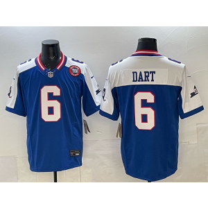 Nike Giants 6 Dart Blue Thanksgiving Day F.U.S.E. Vapor Limited Men Jersey
