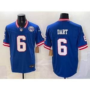 Nike Giants 6 Dart Royal Throwback F.U.S.E. Vapor Limited Men Jersey