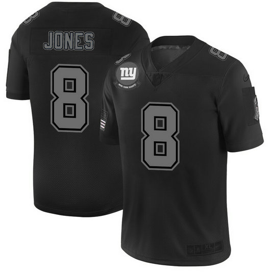 Nike Giants 8 Daniel Jones 2019 Black Salute To Service Fashion Limited Jersey
