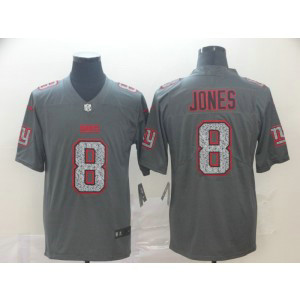 Nike Giants 8 Daniel Jones 2019 Gray Fashion Static Limited Men Jersey
