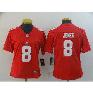 Nike Giants 8 Daniel Jones Red Inverted Legend Limited Women Jersey