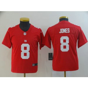 Nike Giants 8 Daniel Jones Red Inverted Legend Limited Youth Jersey