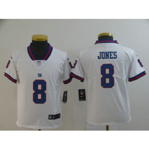 Nike Giants 8 Daniel Jones White Color Rush Limited Youth Jersey